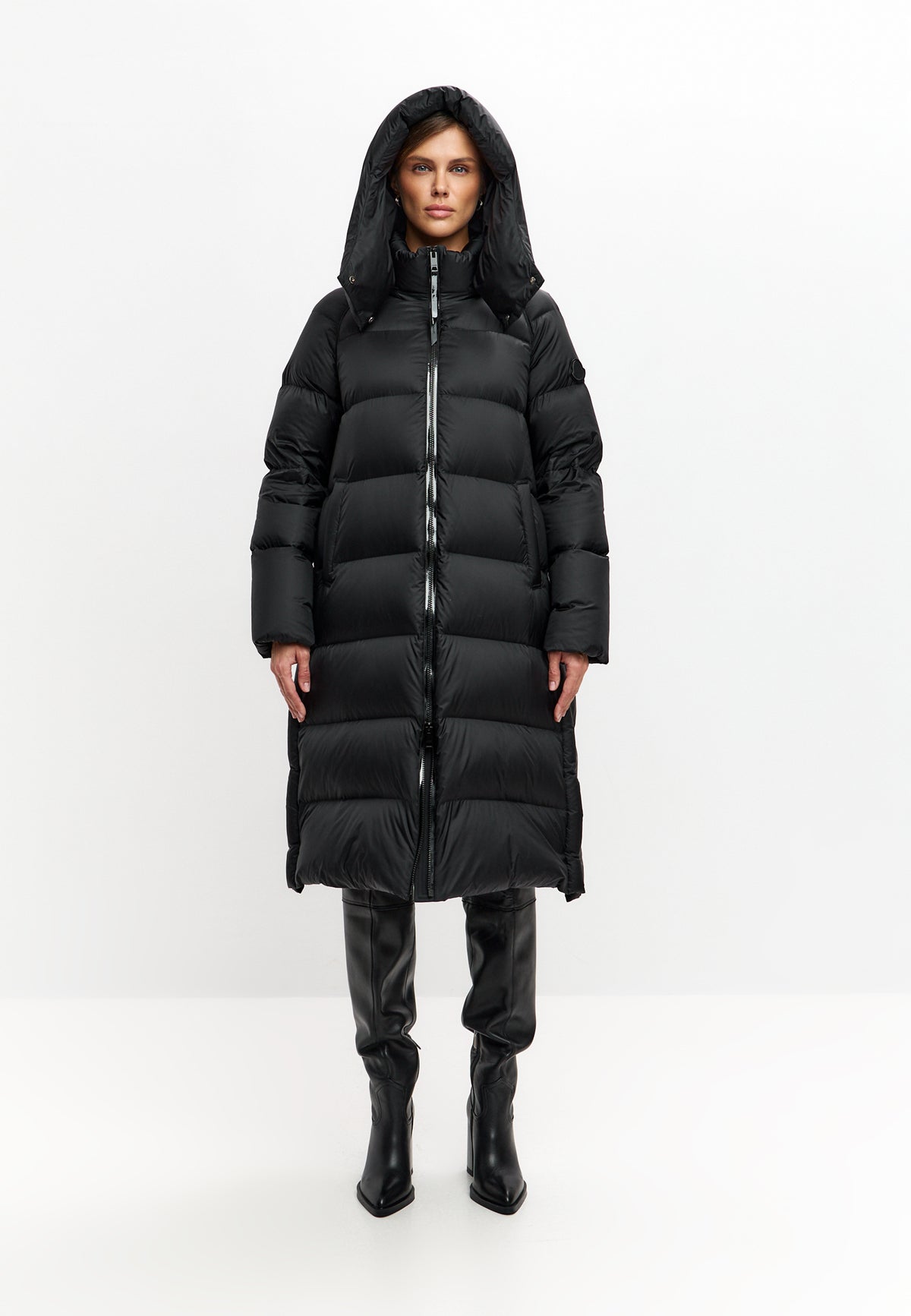 Long Oversized Hooded Down Puffer Coat