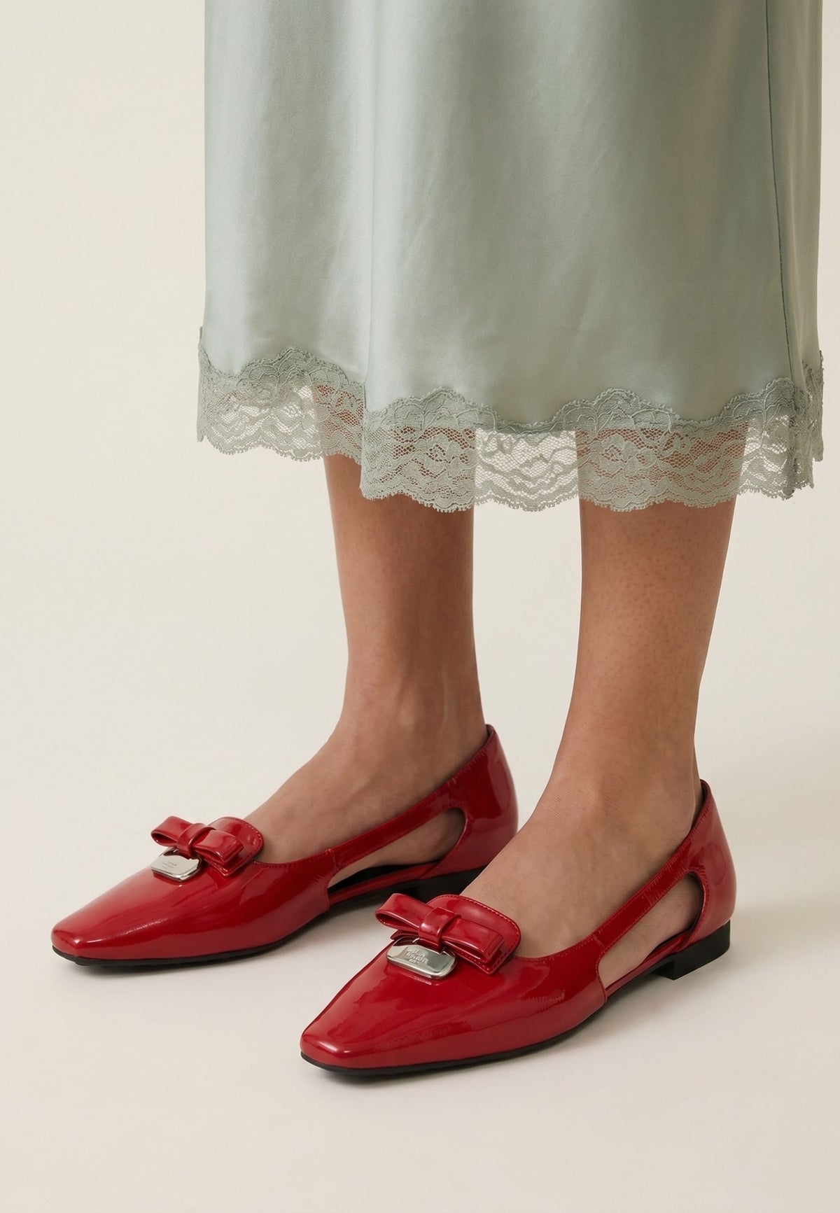 Ballerine cut-out Refined Elegance – Rosso