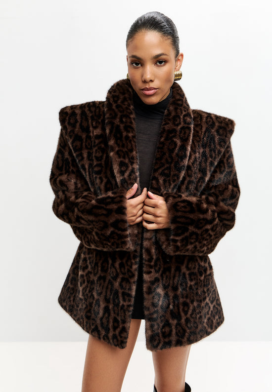 Faux Fur Coat Samarcanda - Leopard