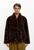 Giacca Halo in pelliccia sintetica – Leopardo