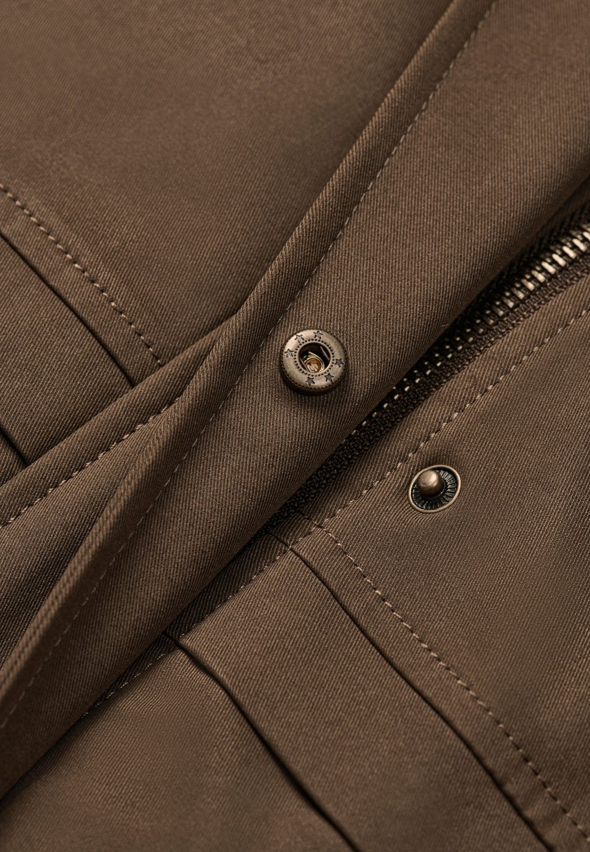 Signature jakke med oversized krave – Brun