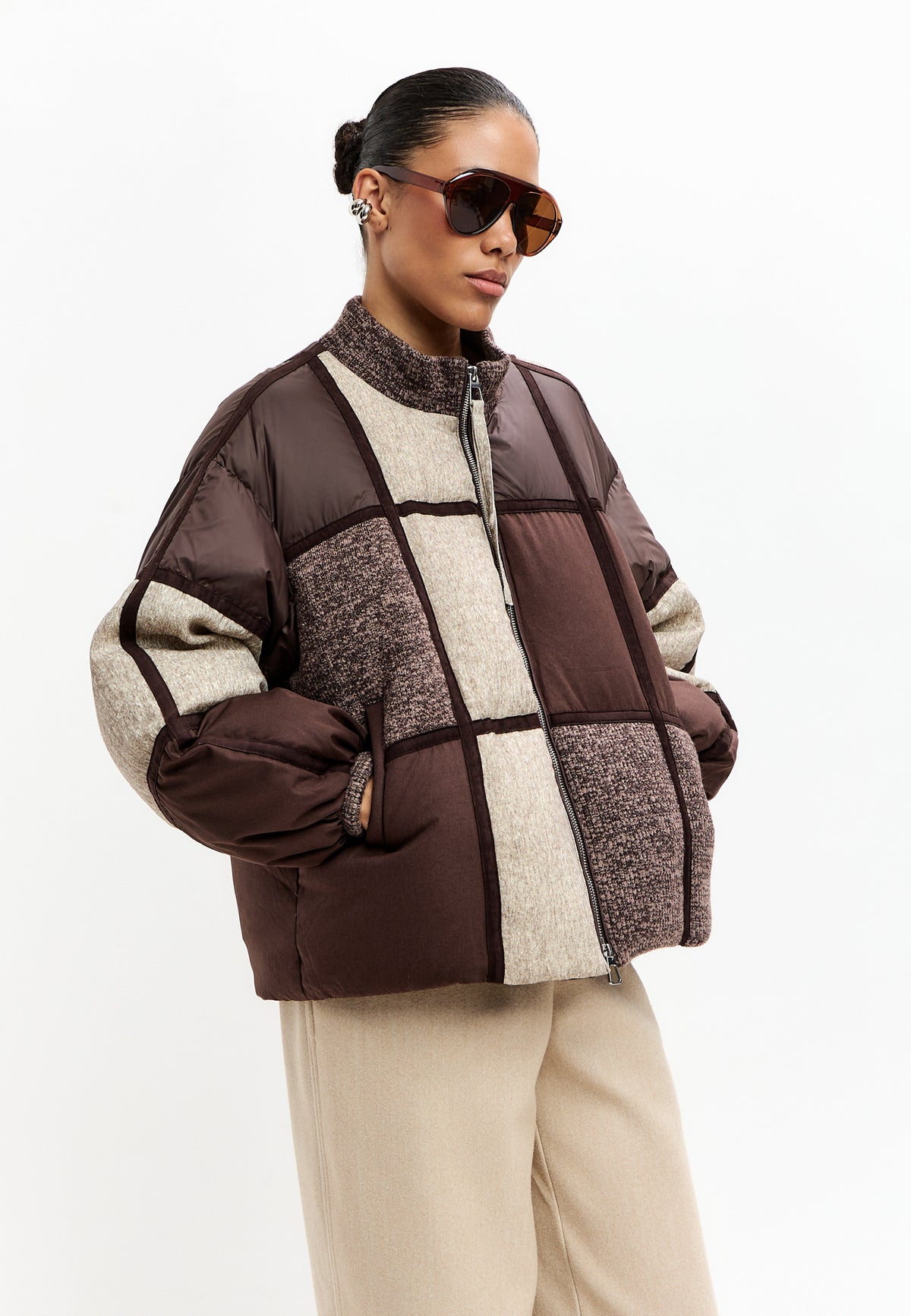 Patch Drift dunjakke – Brun