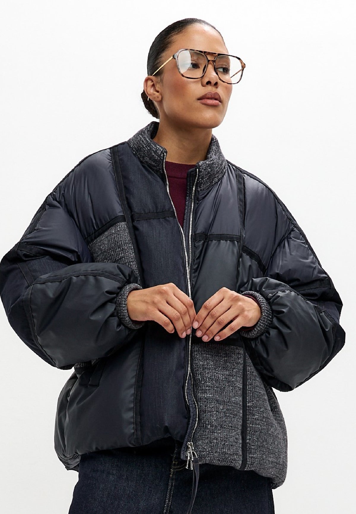 Patch Drift dunjakke – Mørkeblå