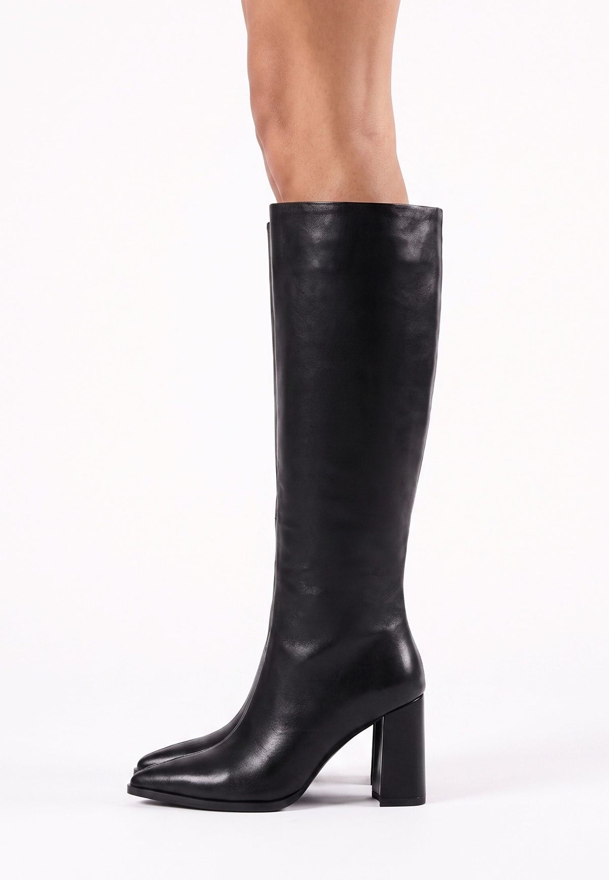 Chunky Block Heel Boots - Black