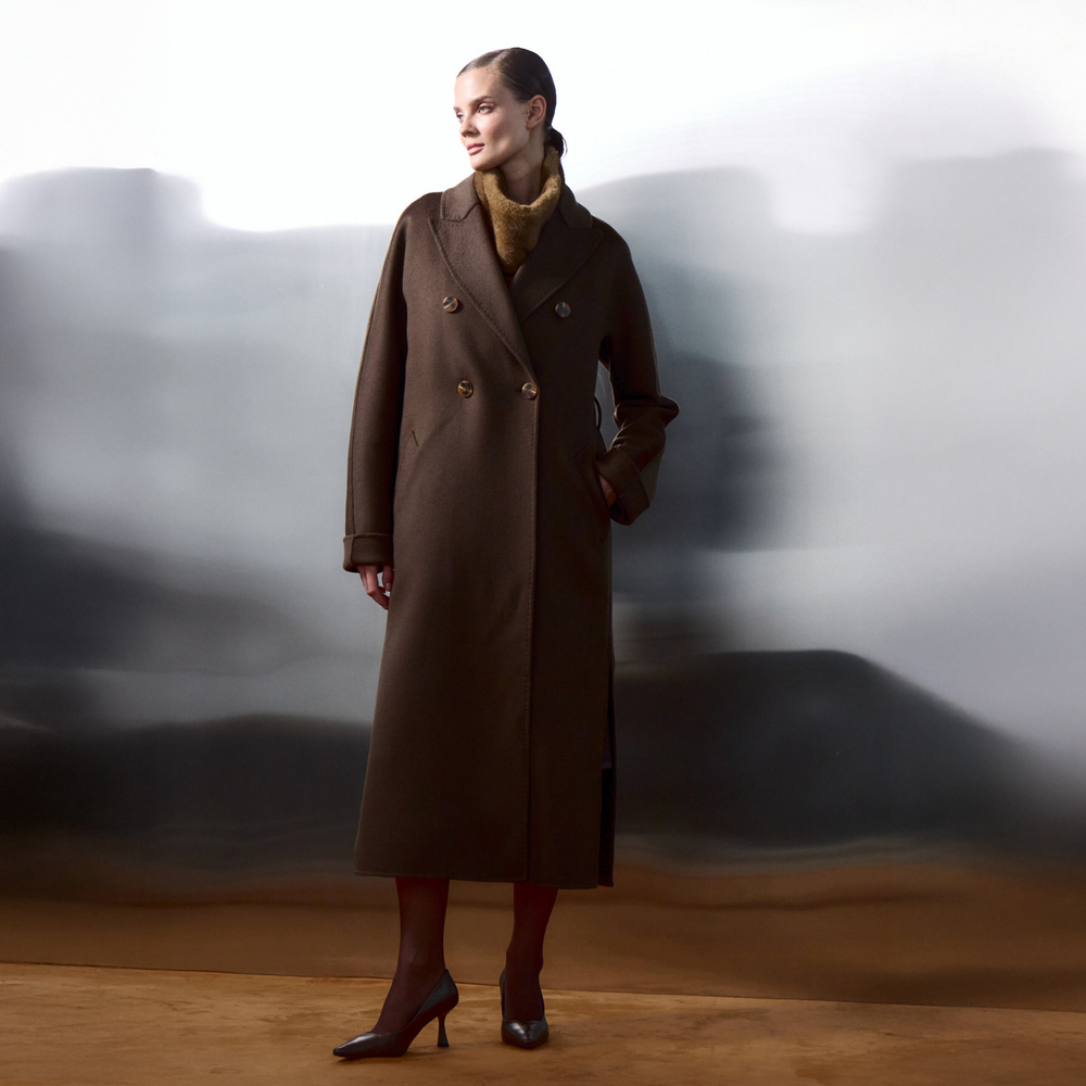 Classic Luxe Long Coat Rosie Dark Brown