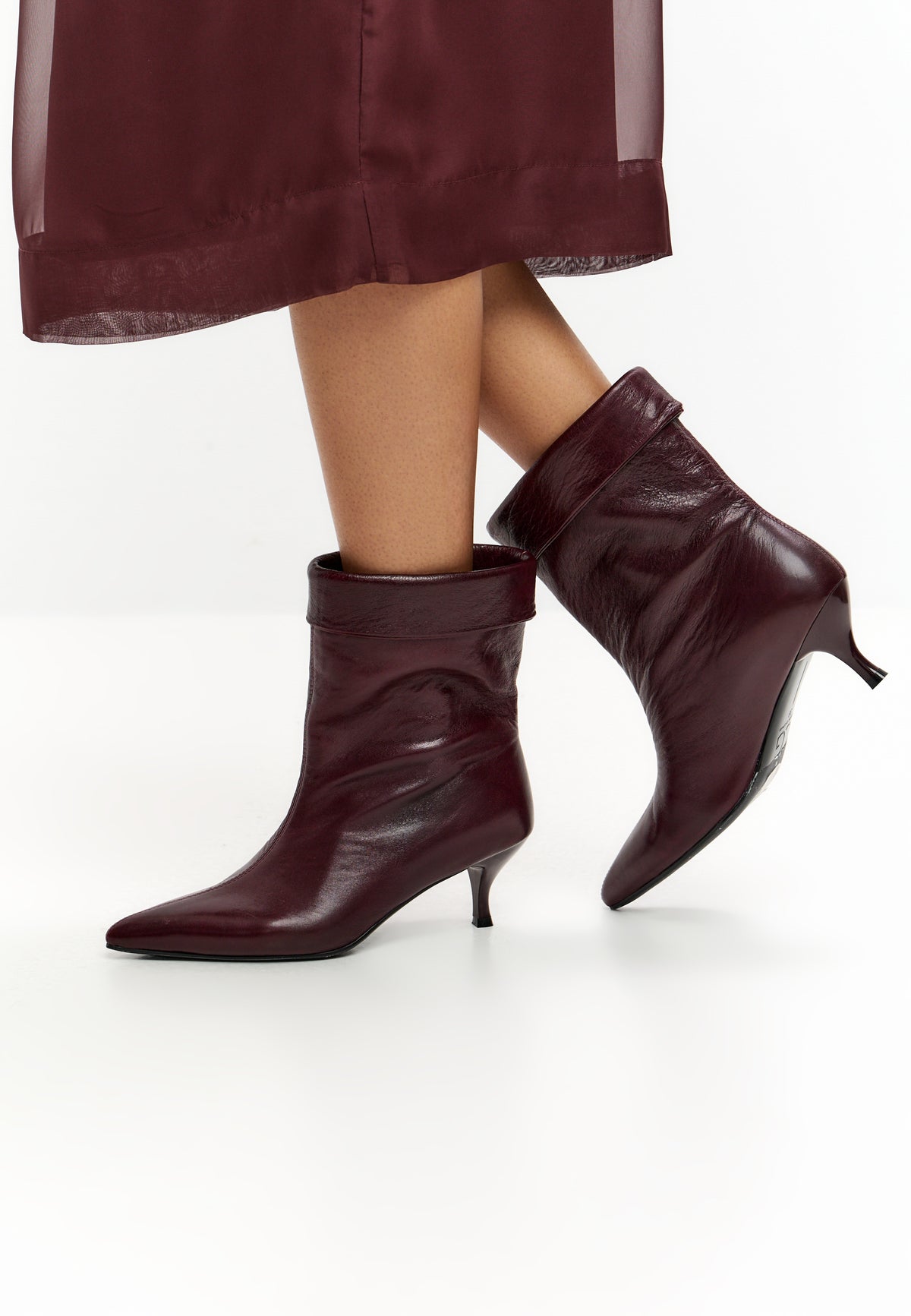 Ankelstøvler med stiletthæl – Bordeaux