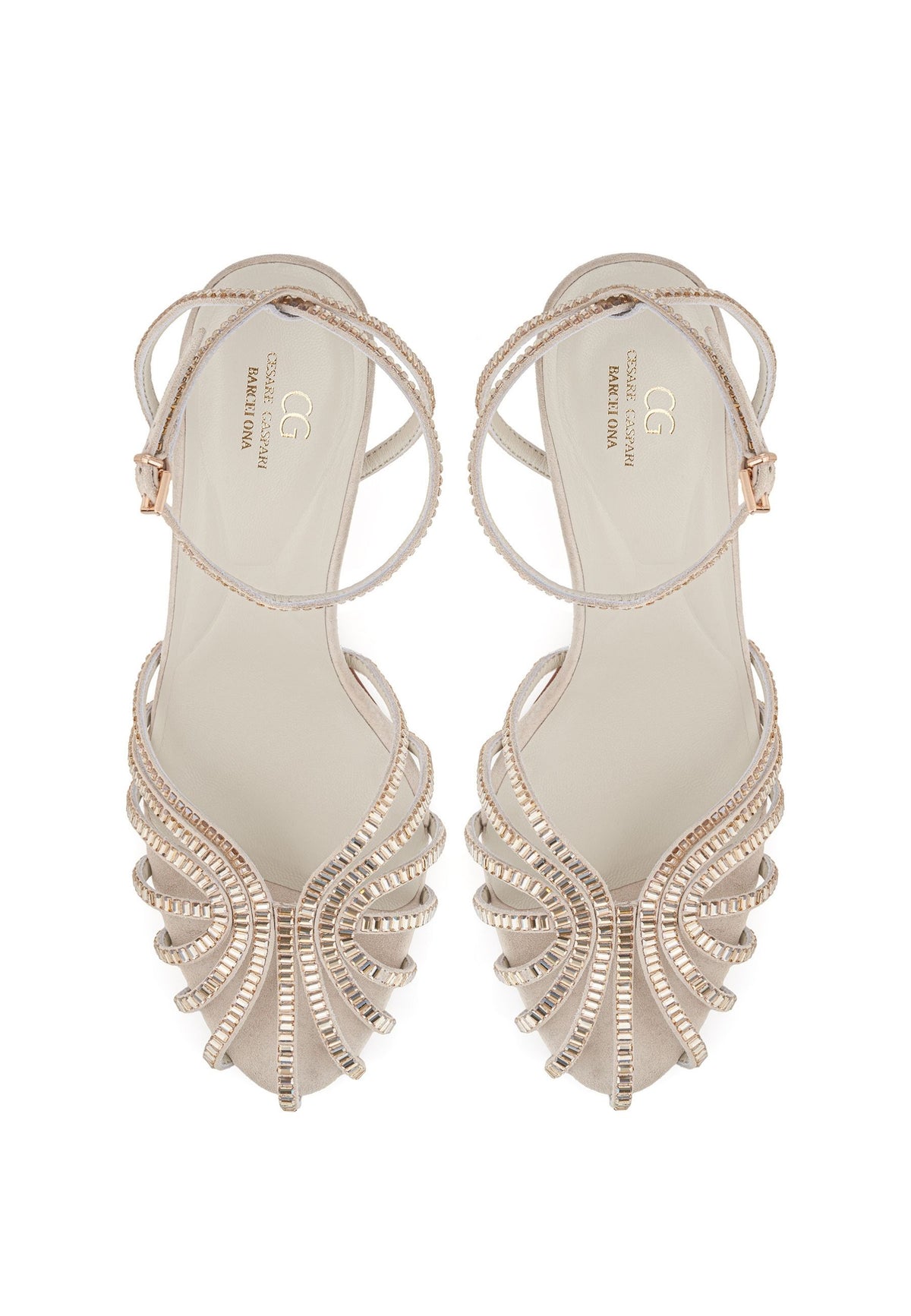 Crystal Grace Stiletto Sandals – Silver