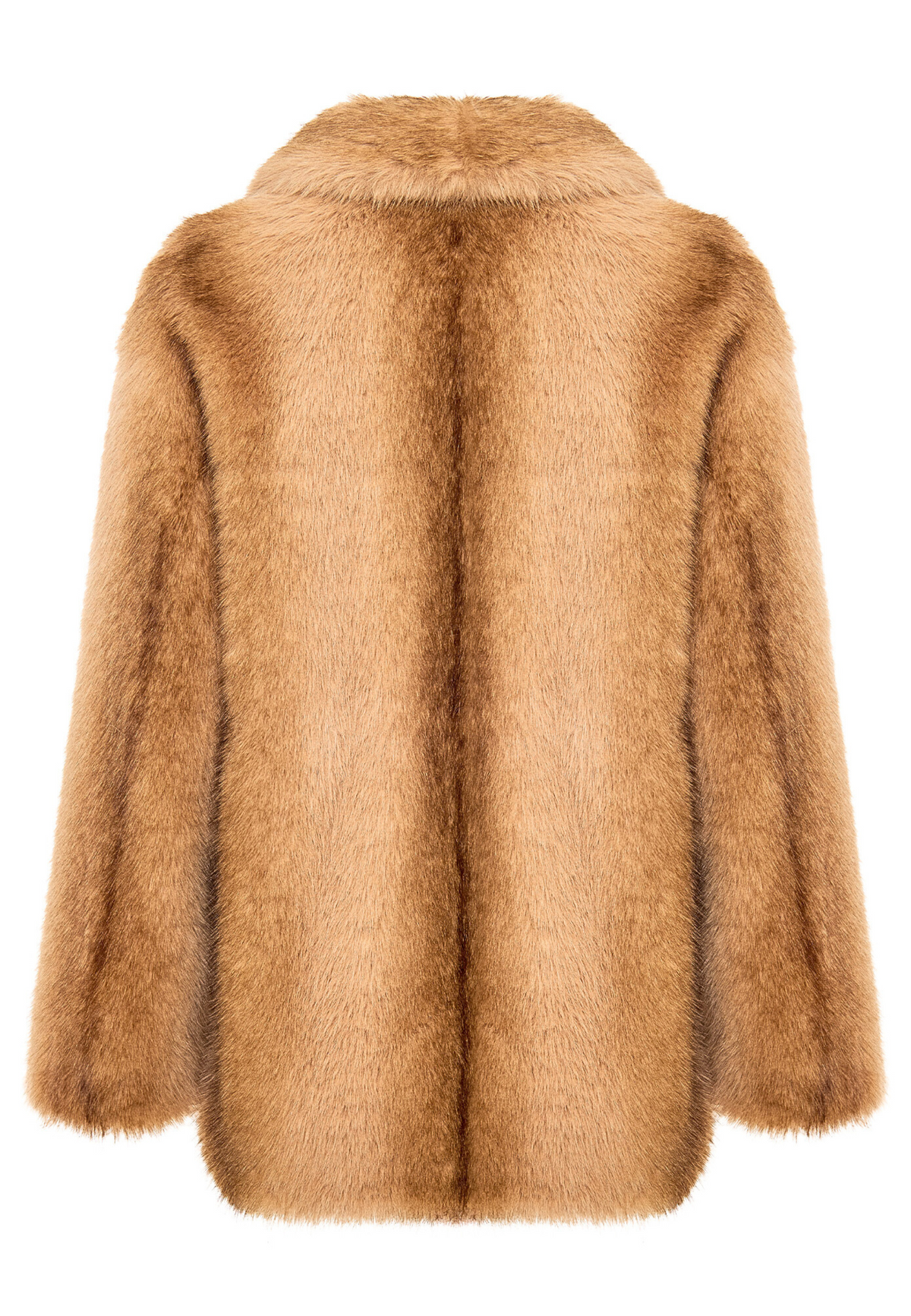 Golden Oversized Fox Faux Fur Jacket