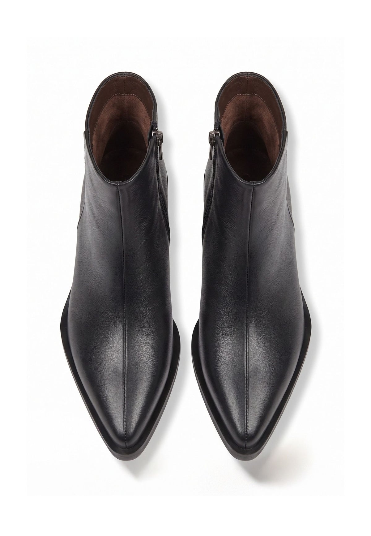 Gefütterte Leder-Stiefeletten Skal – Schwarz
