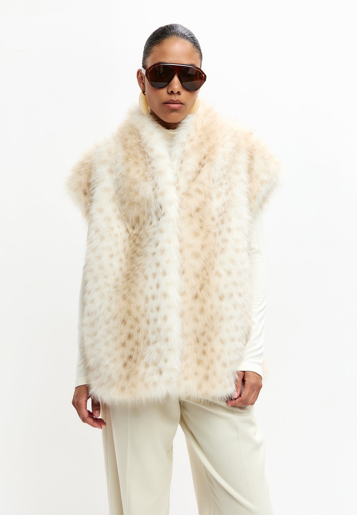Gilet in pelliccia sintetica Snow – Bianco