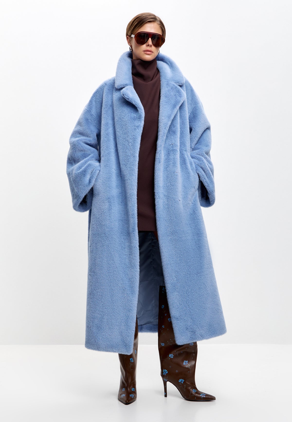 Arctic Fox Coat - Light Blue