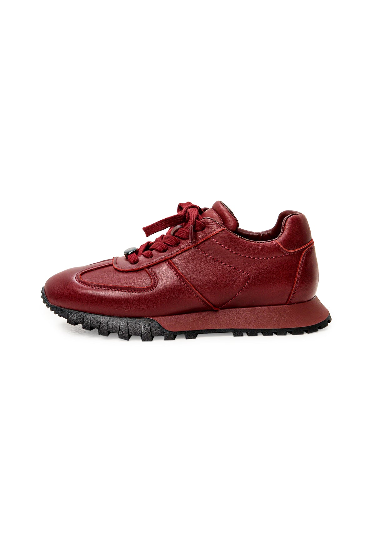 Zapatillas de piel acharolada – burdeos