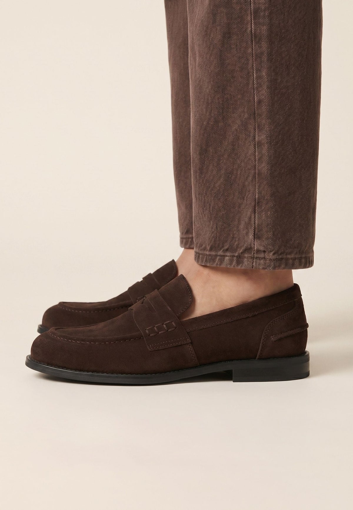 Mocassins à lanières en daim