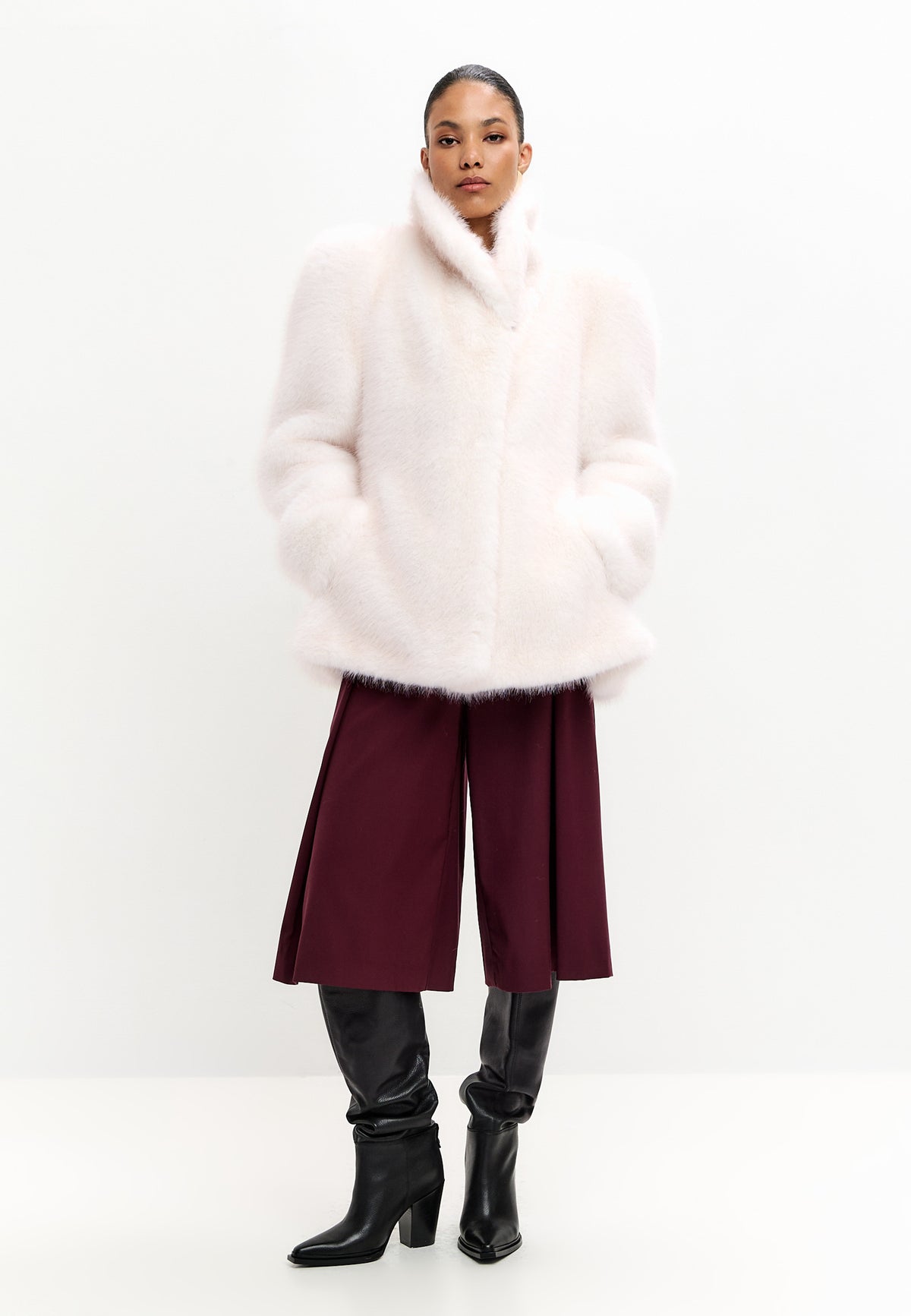Veste en fausse fourrure – Perle