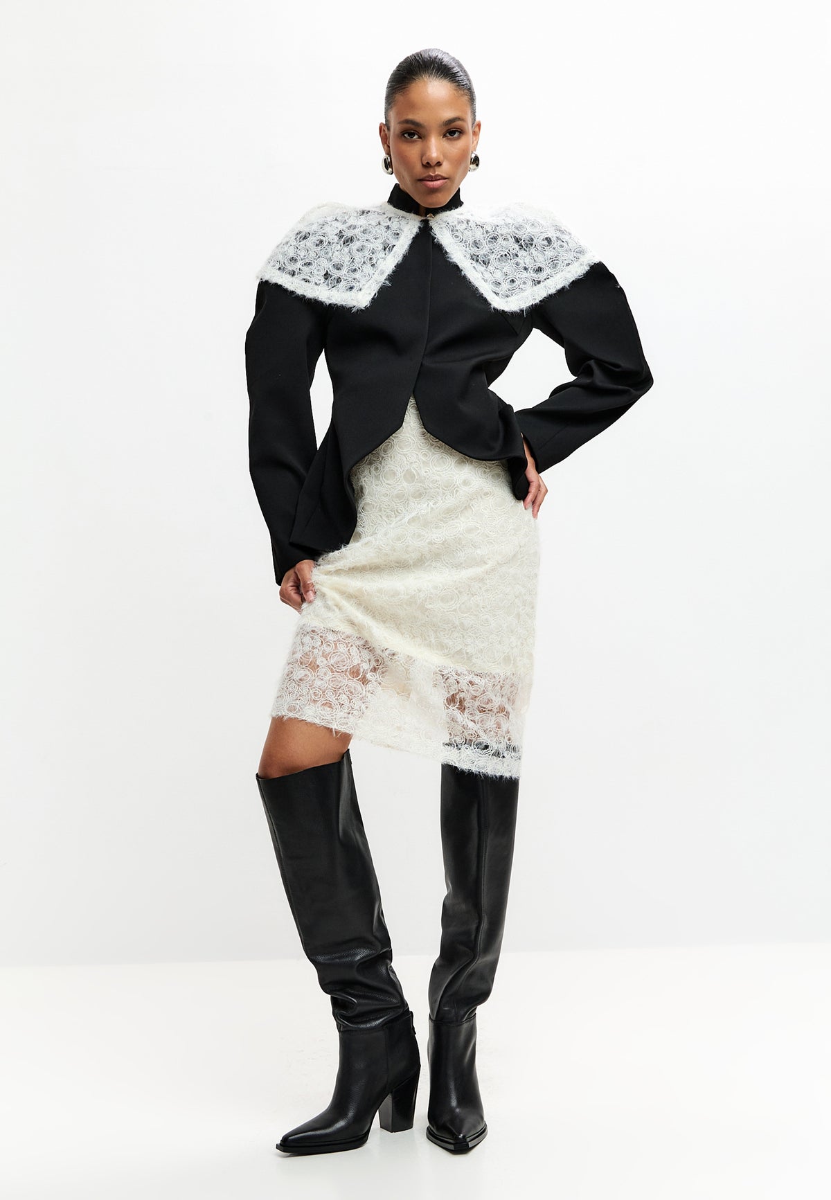 Bottes hautes en cuir – noir