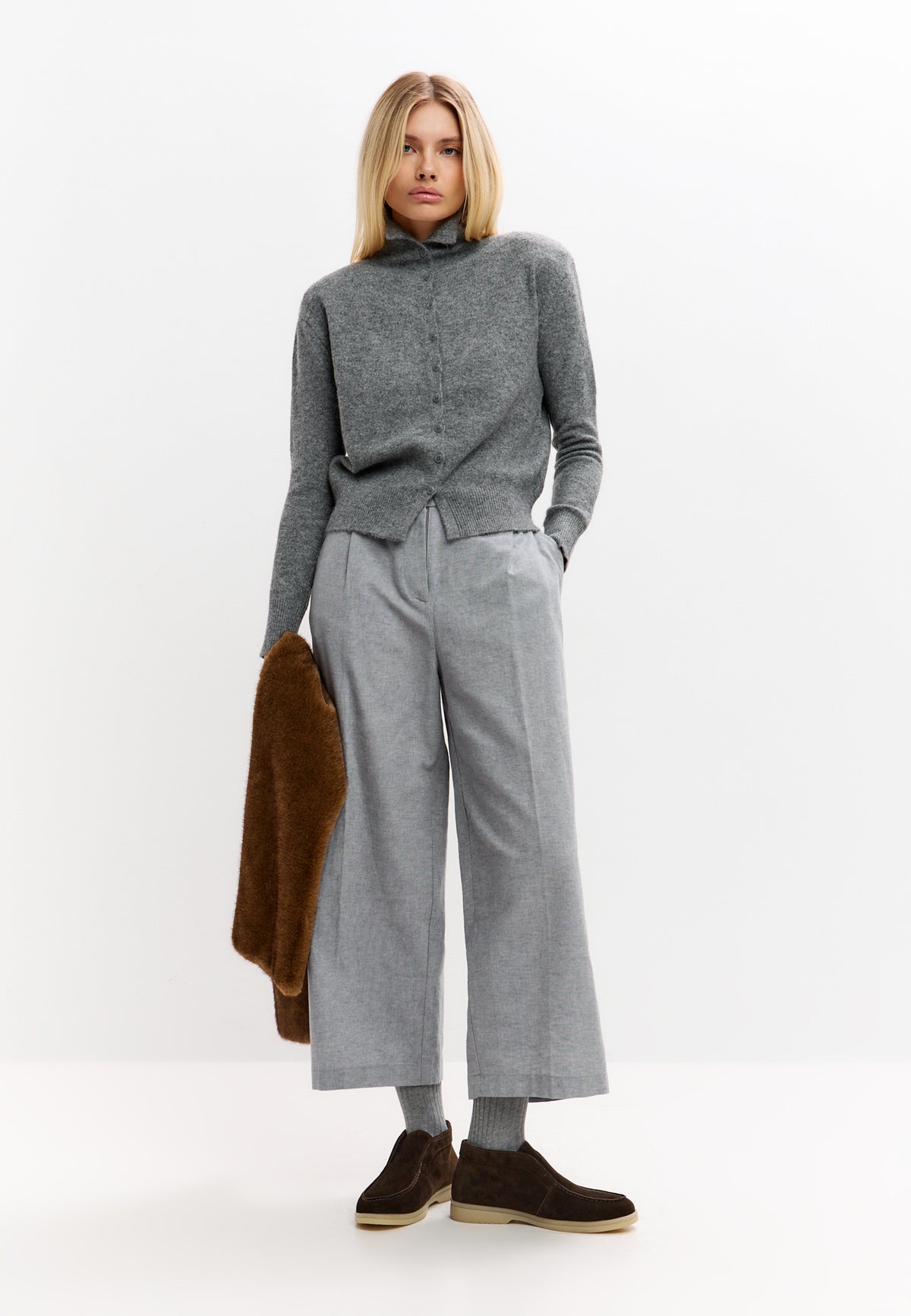 Wool Step High loafers van wol – Donkerbruin