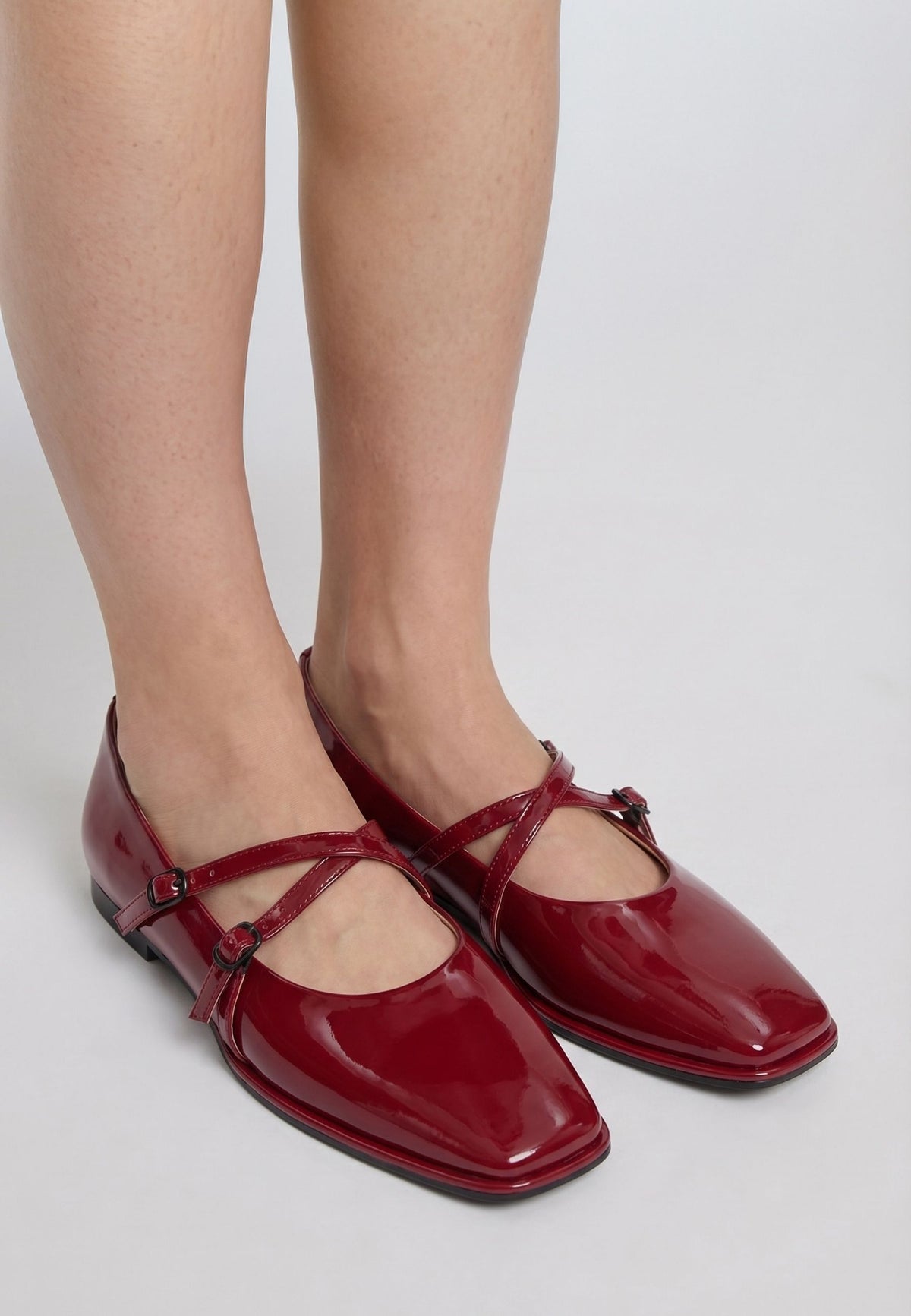 Leather Ballerinas Albina - Red