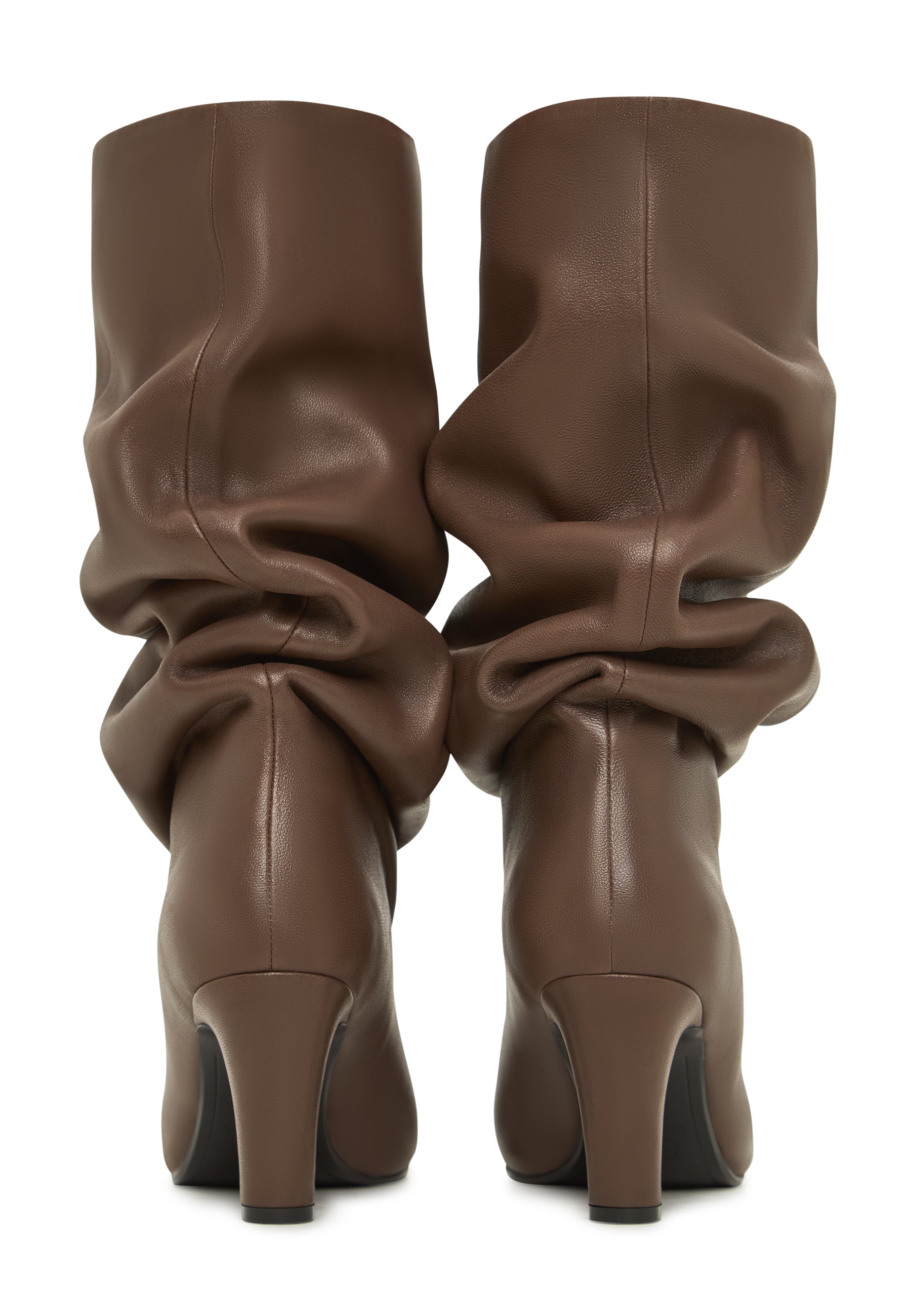 Chic Slouchy Mid-Calf Boots Ada - Brown