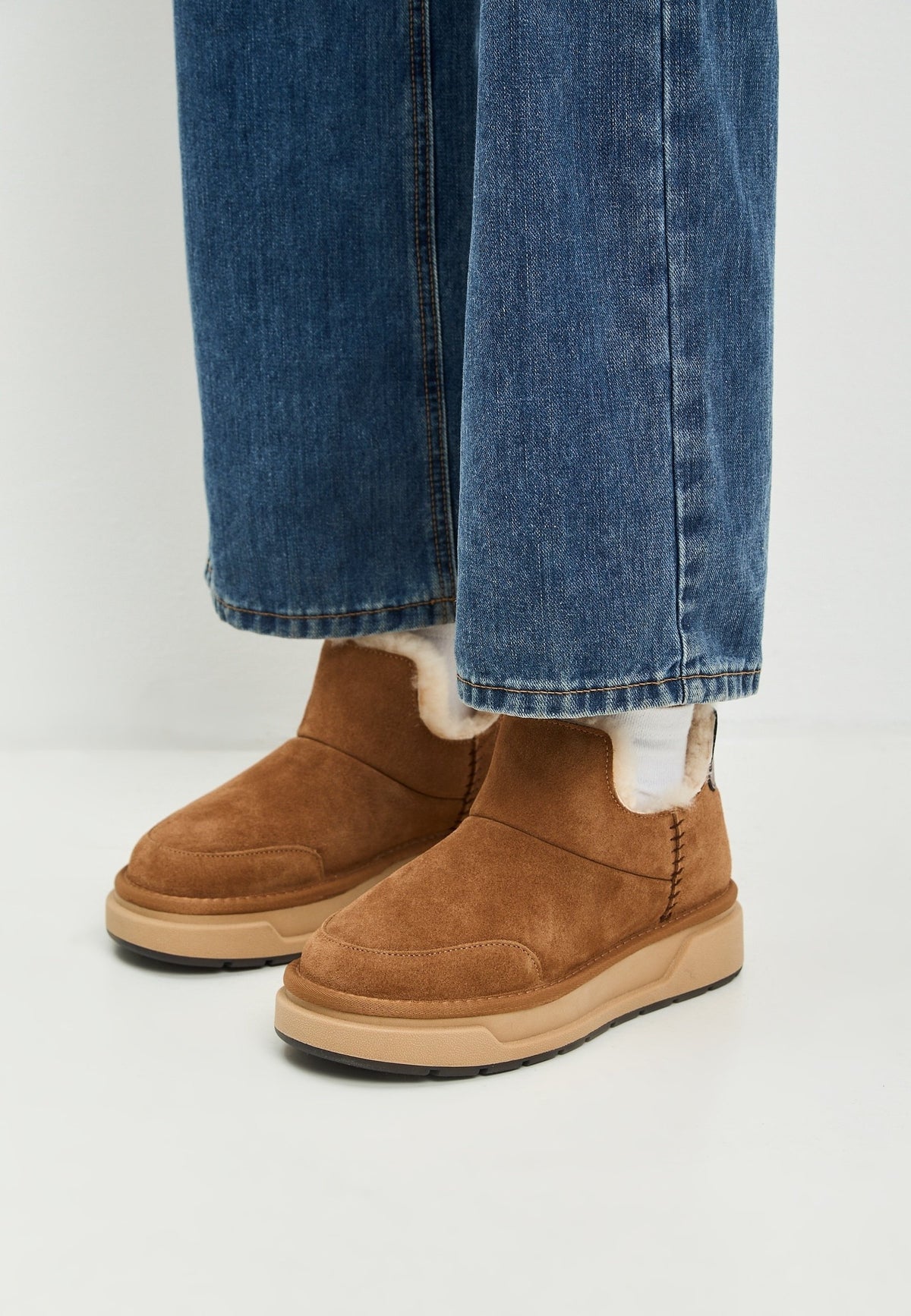 Aspen vinterboots i fårskinn – Brun