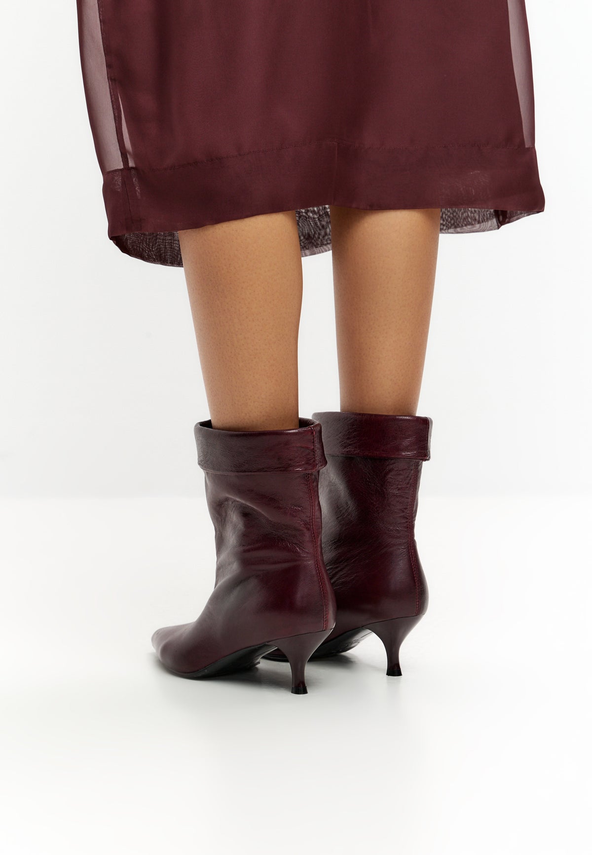 Ankelstøvler med stiletthæl – Bordeaux