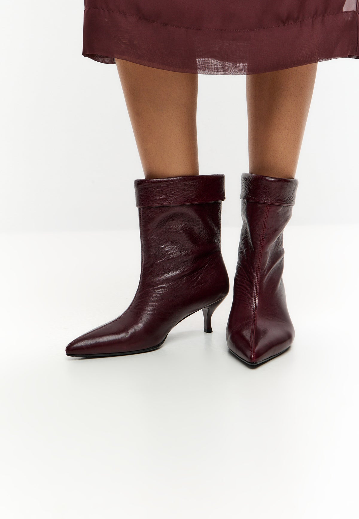 Ankelstøvler med stiletthæl – Bordeaux