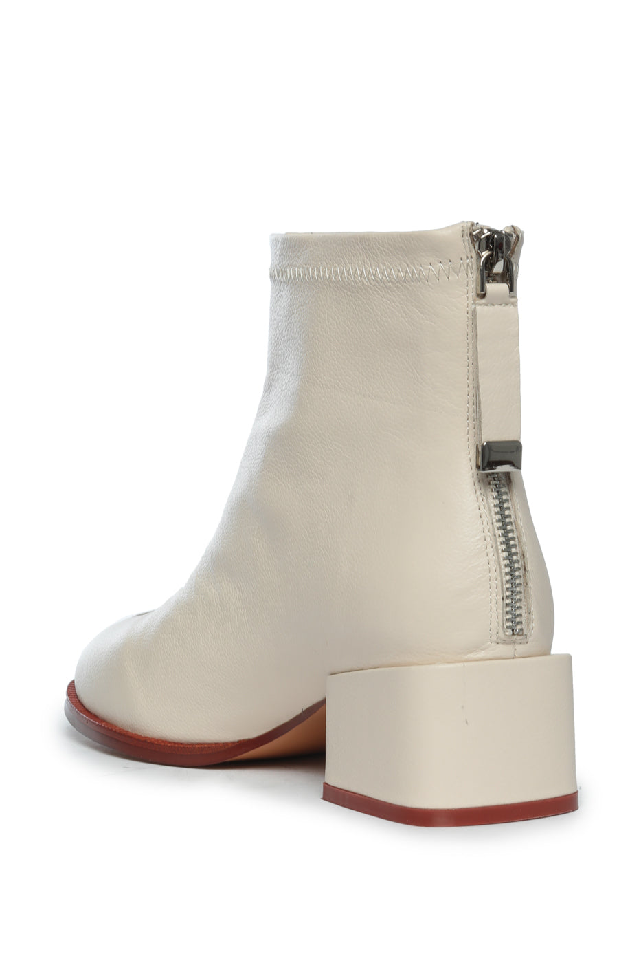 Botines de piel con cremallera trasera - Blanco