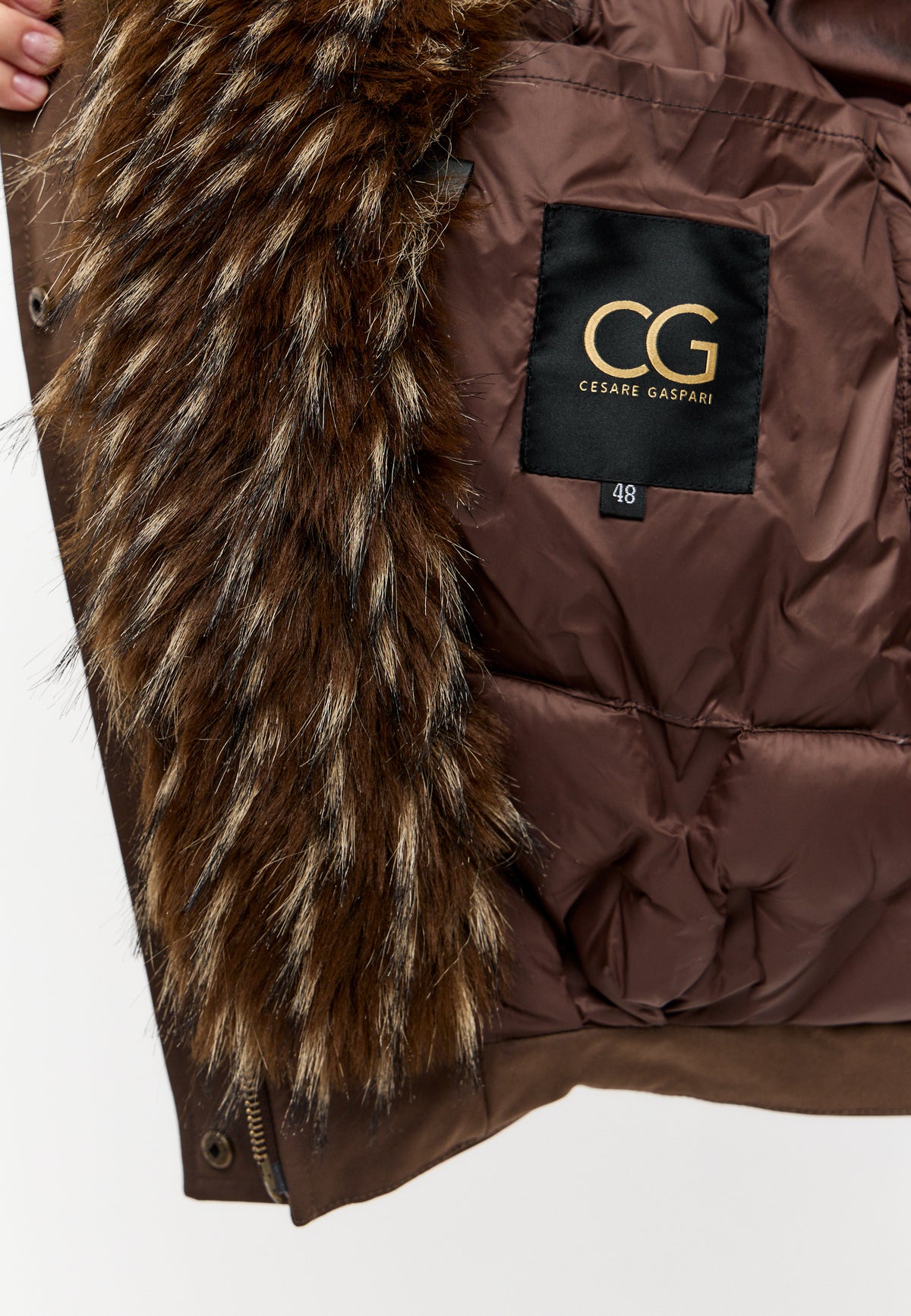 Signature jakke med oversized krave – Brun