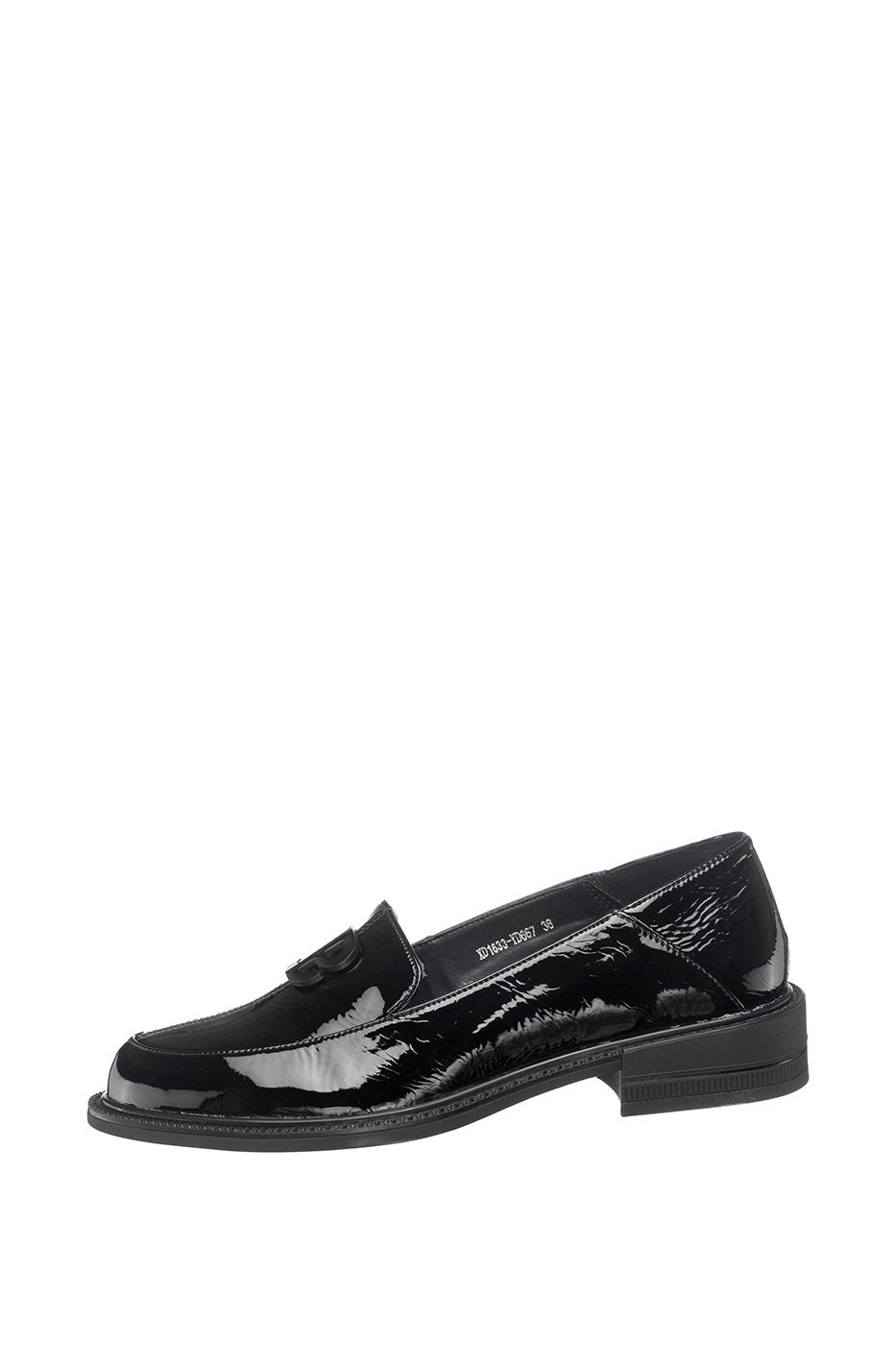 Patent Leather Loafers with Buckle Detail