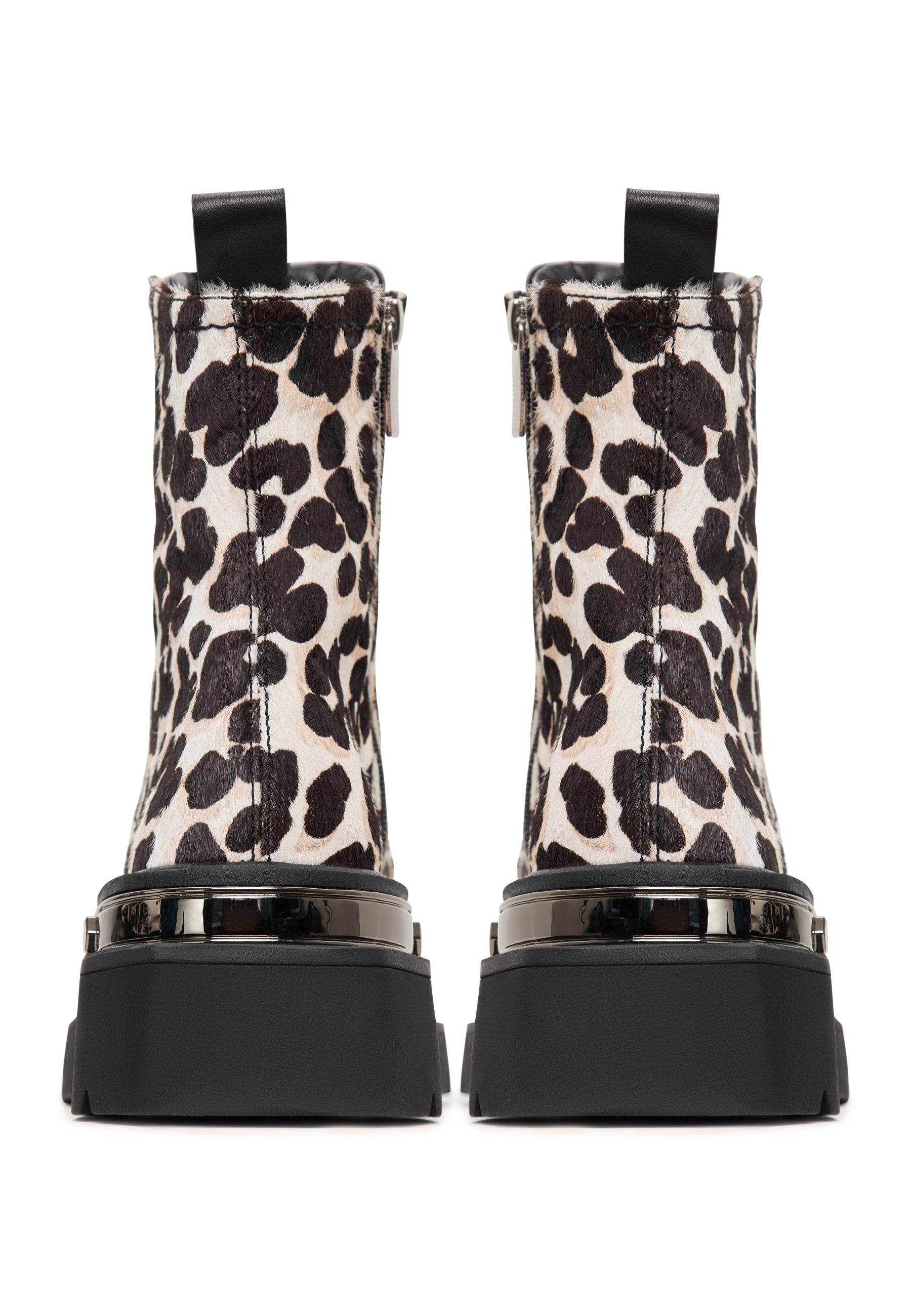 Black and white promo leopard print boots