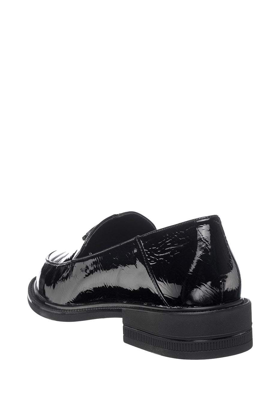 Patent Leather Loafers with Buckle Detail