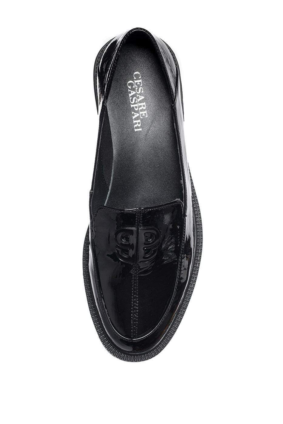 Patent Leather Loafers with Buckle Detail