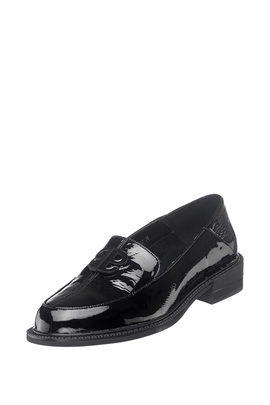 Patent Leather Loafers with Buckle Detail