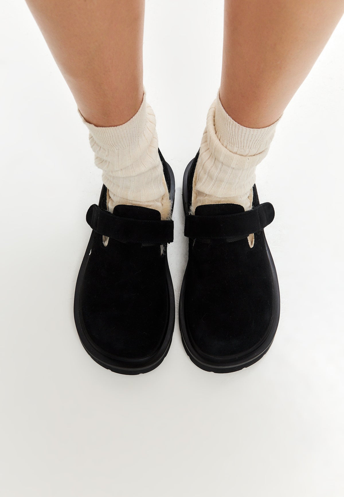 Alpine Grip Fleece Loafers - Black