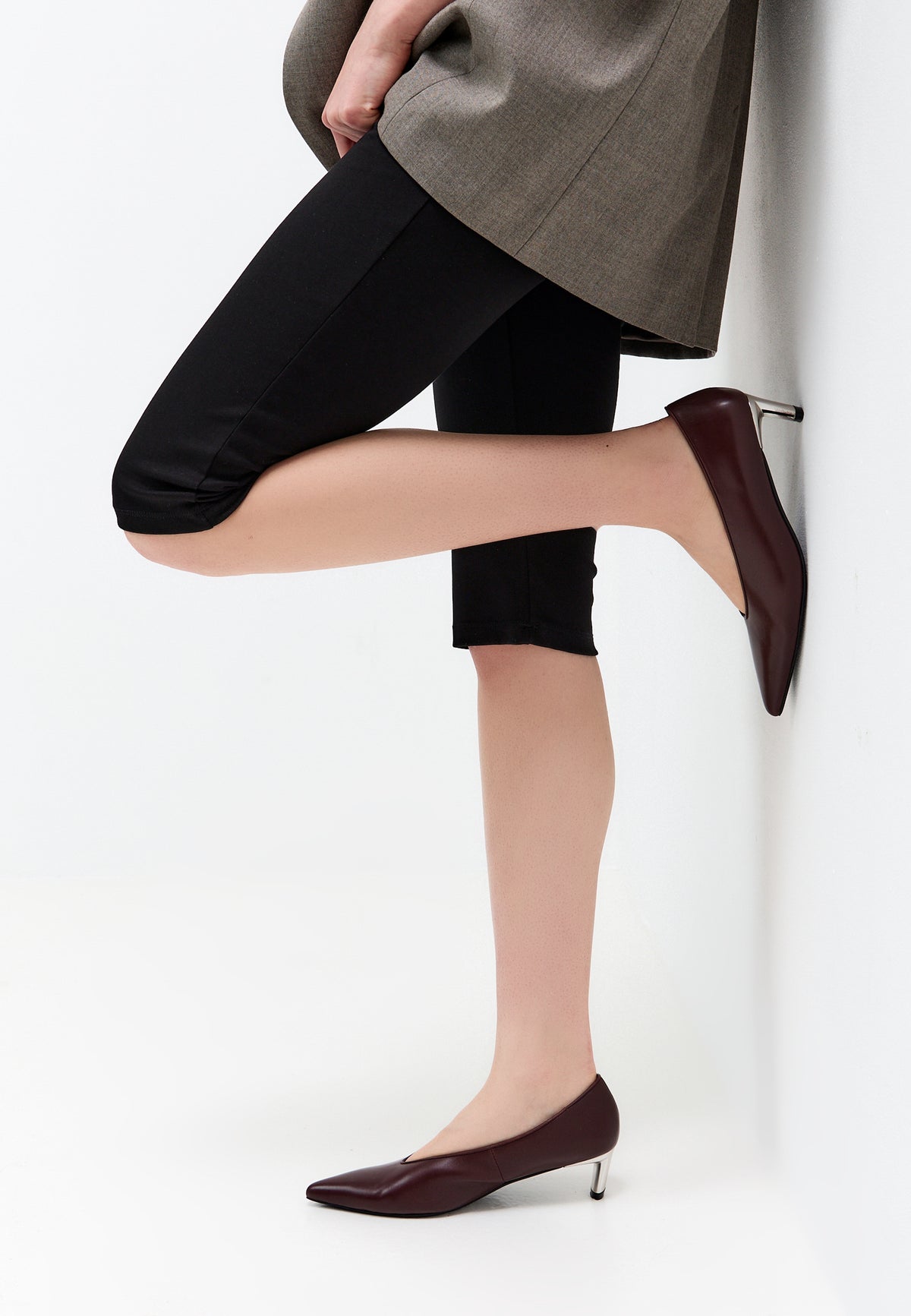 Leather Pumps Di – Burgundy
