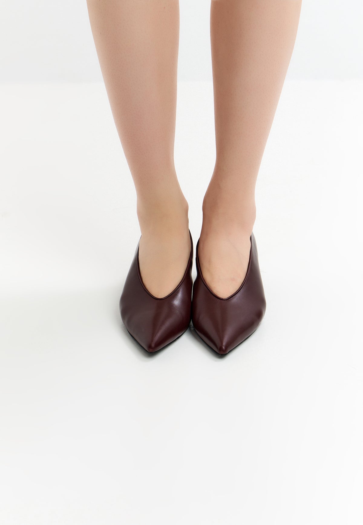Leather Pumps Di – Burgundy