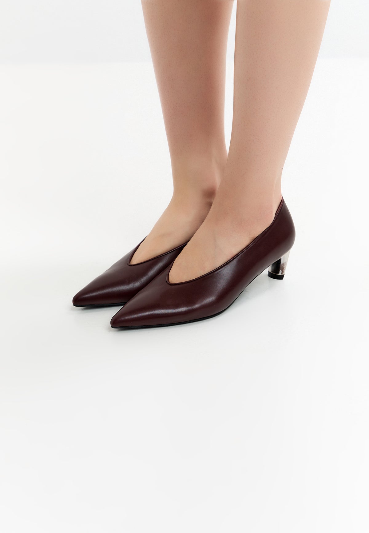 Leather Pumps Di – Burgundy