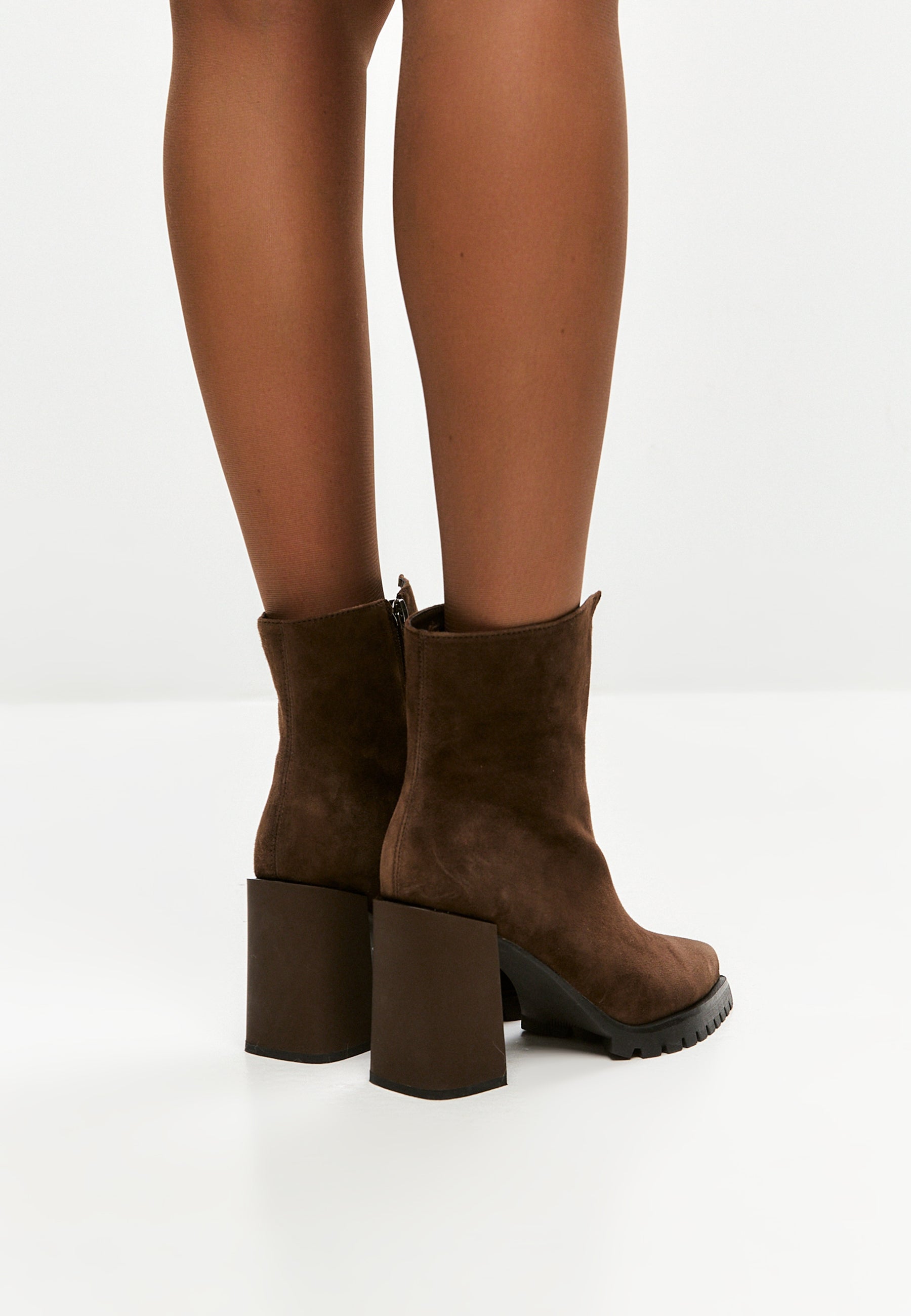 Kroko-Blockabsatz-Stiefel Helen - Braun