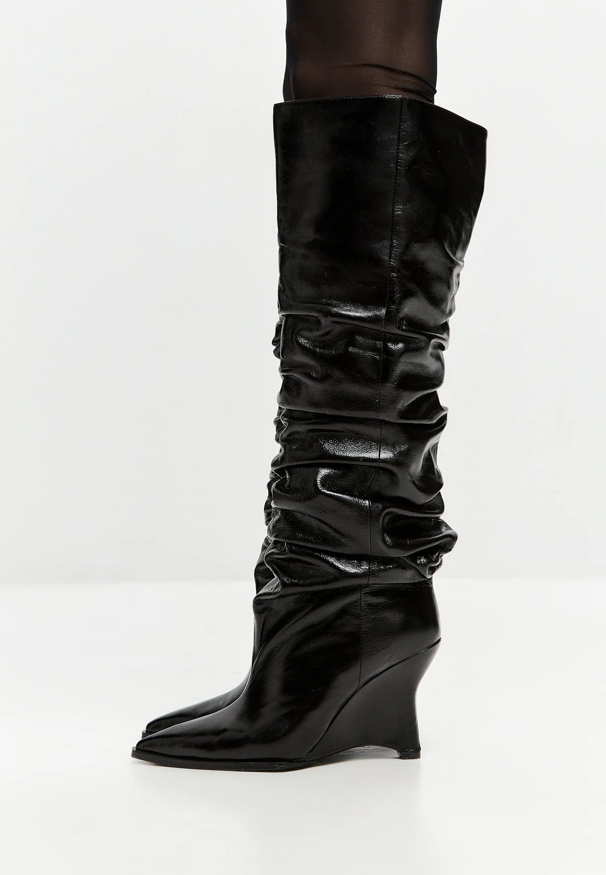 Leather Slouch Boots