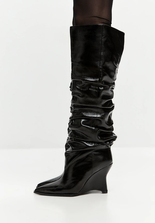 Leather Slouch Boots