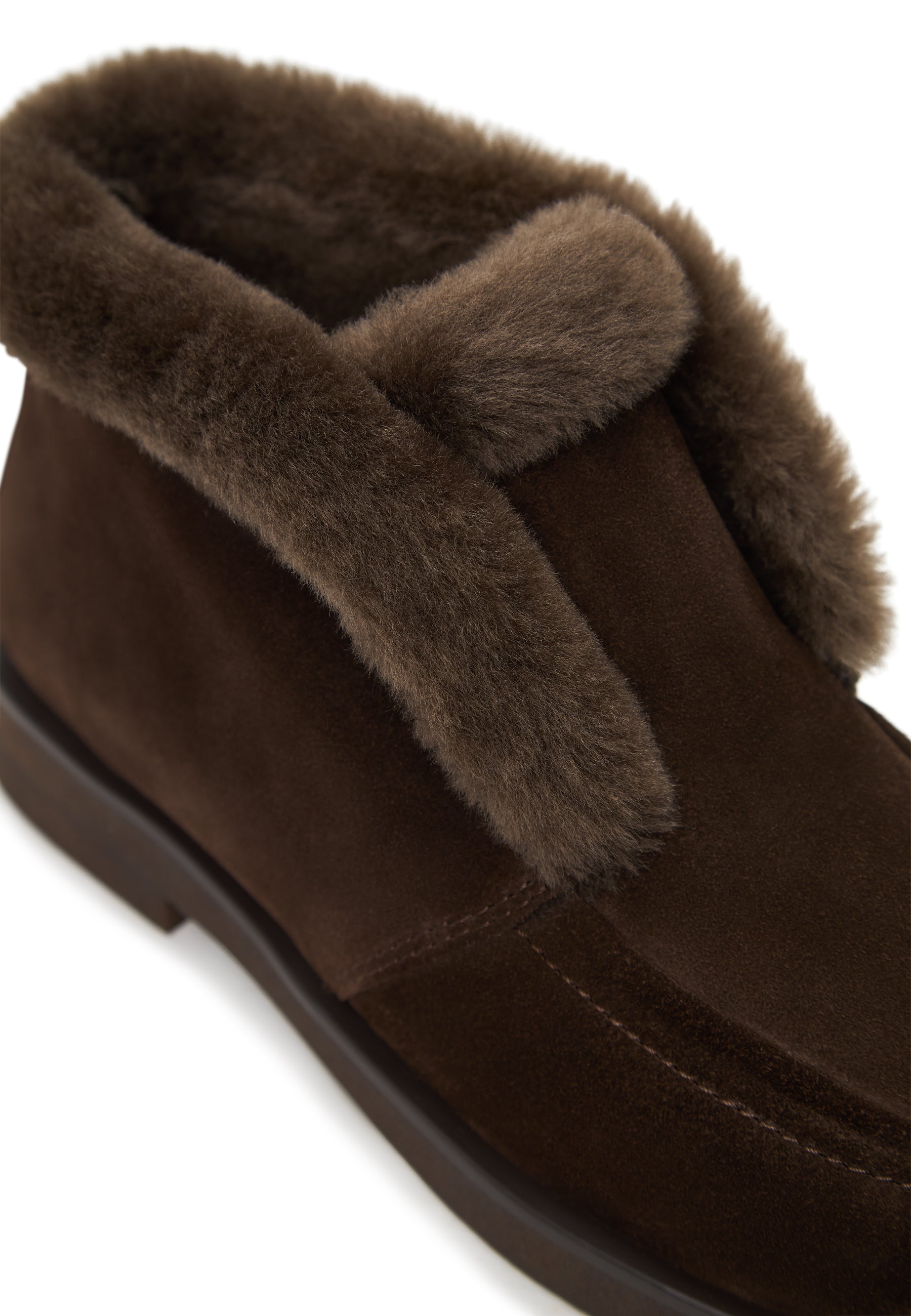 Cozy Suede Fur-Lined Boots Gerda - Brown