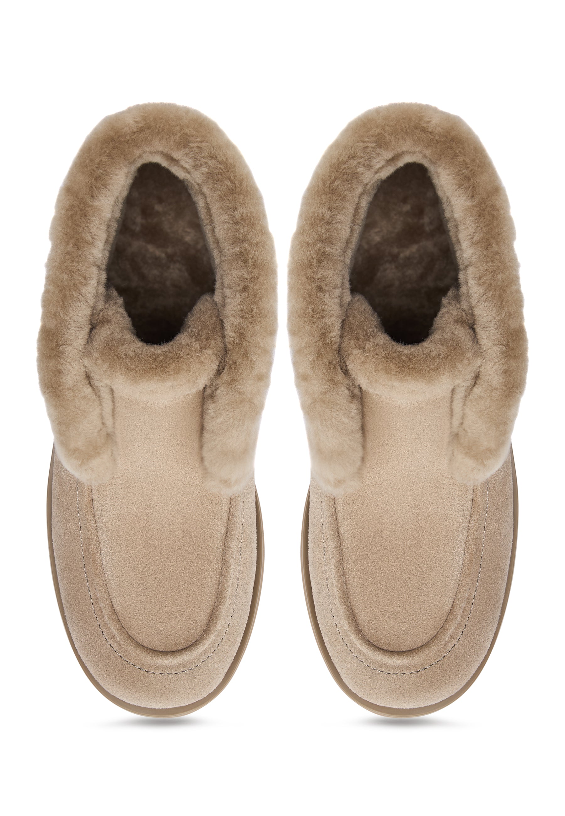 Cozy Suede Fur-Lined Boots Gerda - Beige