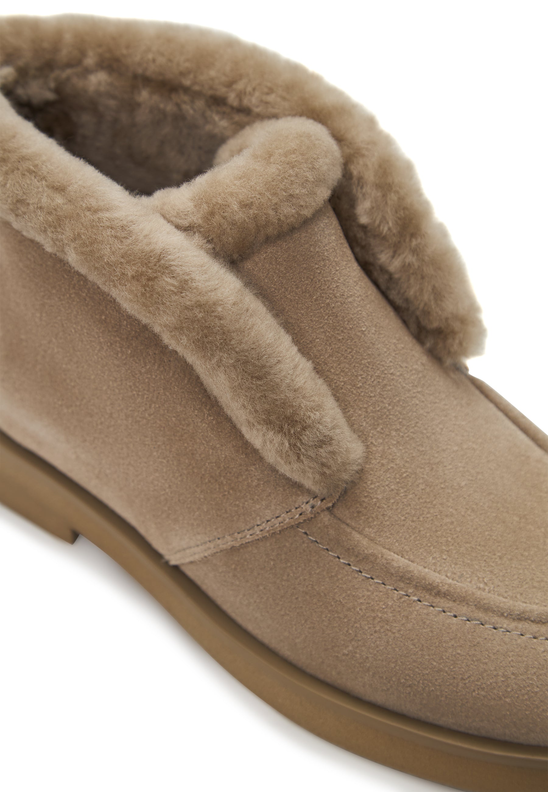 Cozy Suede Fur-Lined Boots Gerda - Beige