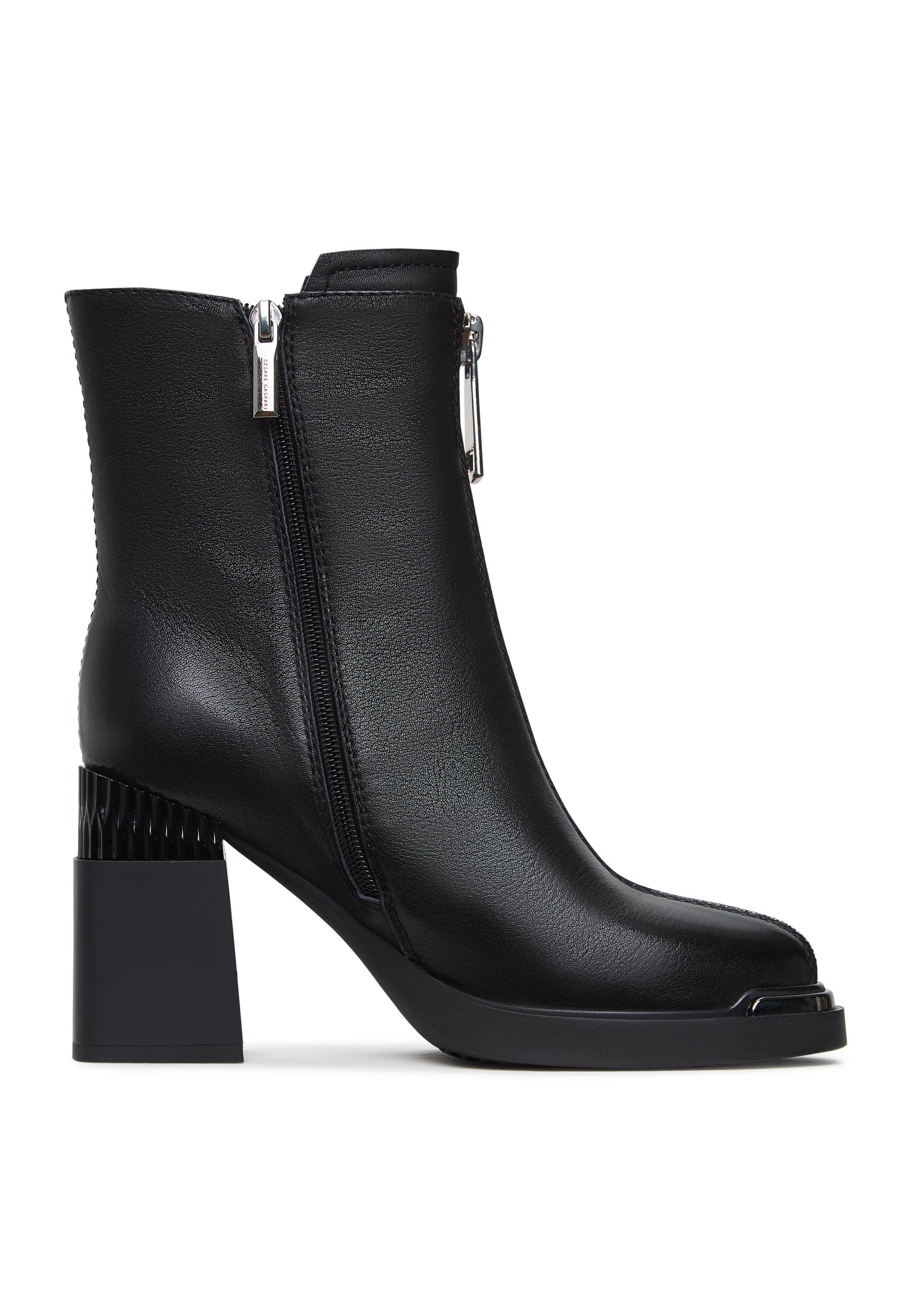 Modern Zipper Heel Boots Thrud - Black