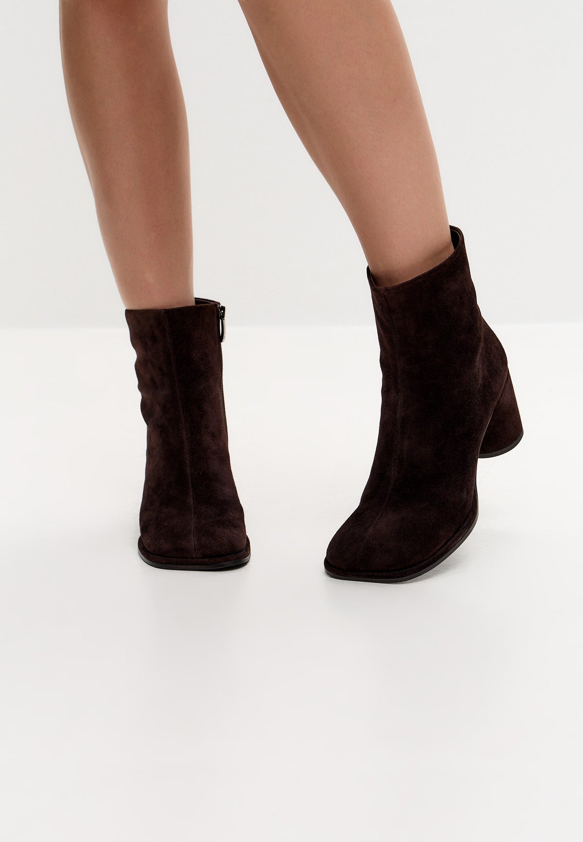 Botines de ante con plataforma – Marrón