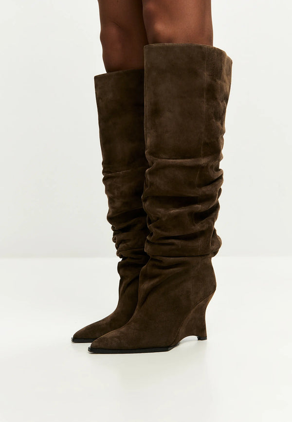 Suede Slouch Boots