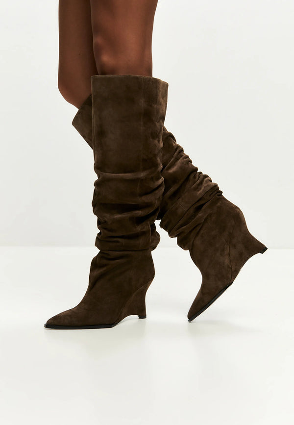 Suede Slouch Boots