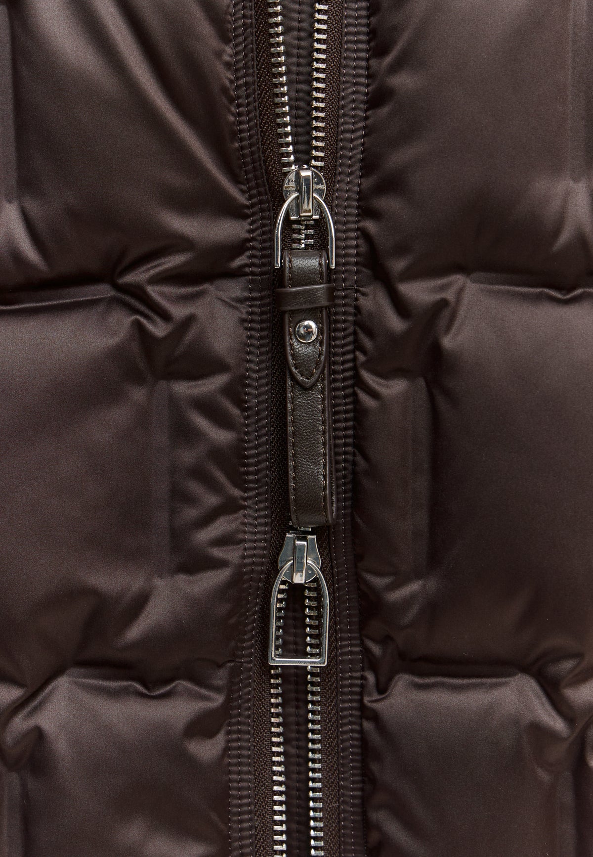 Hooded Mid-Length Down Puffer Coat - Brown