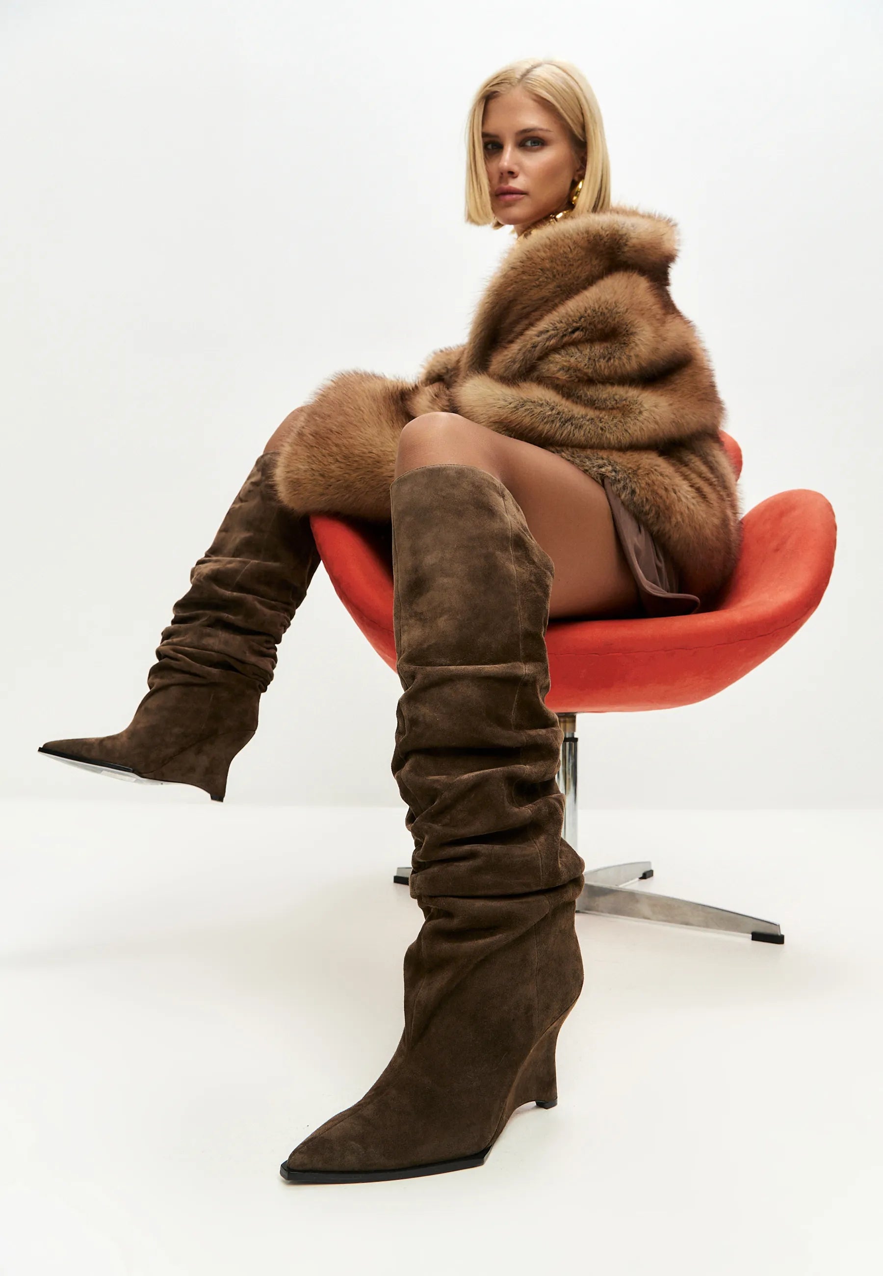 Suede Slouch Boots