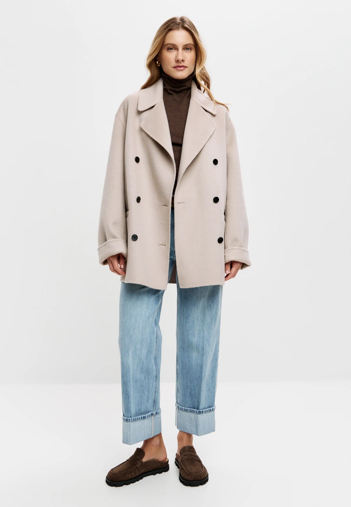 Cashmere Tailored Coat – Pearl