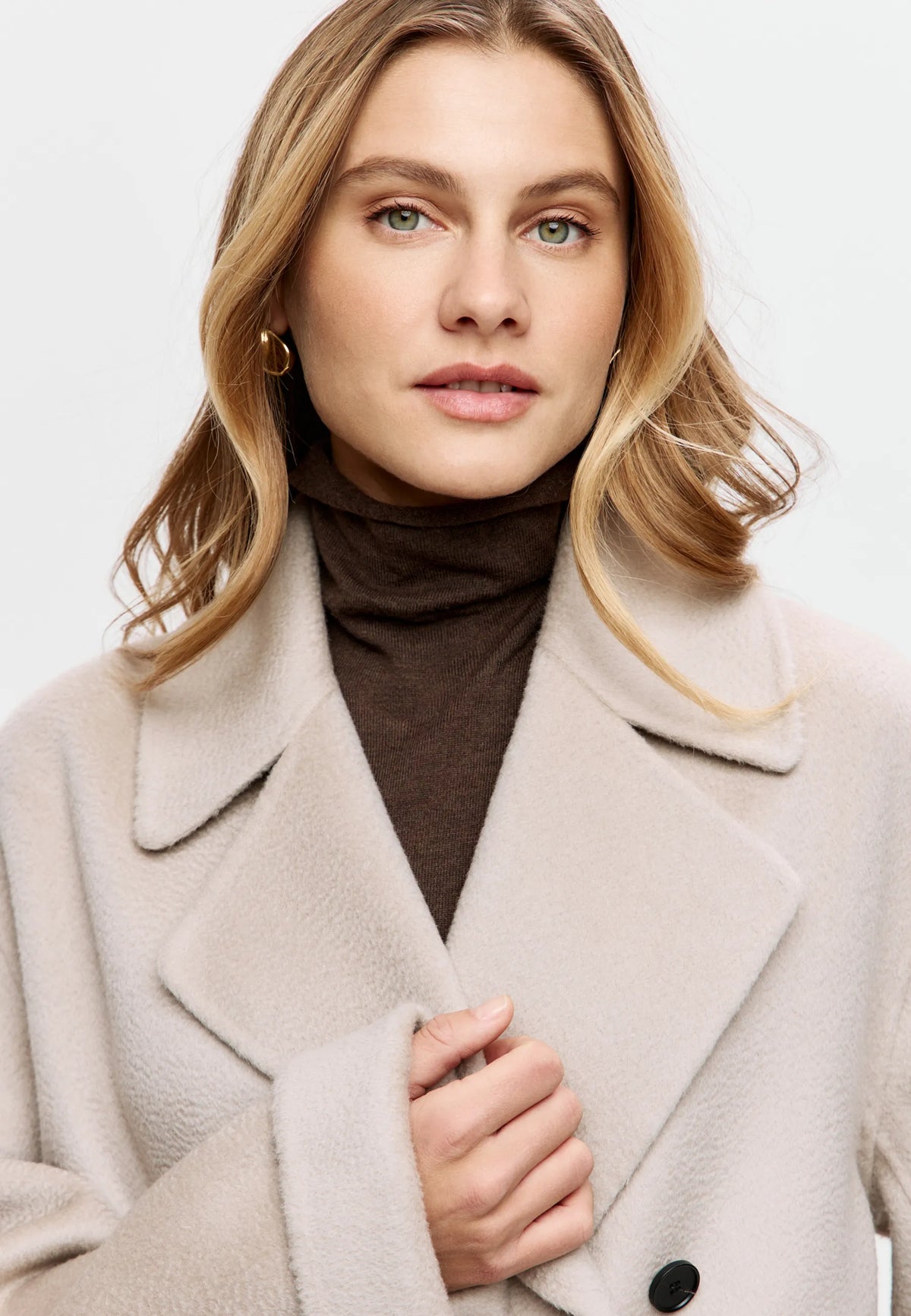 Cashmere Tailored Coat – Pearl